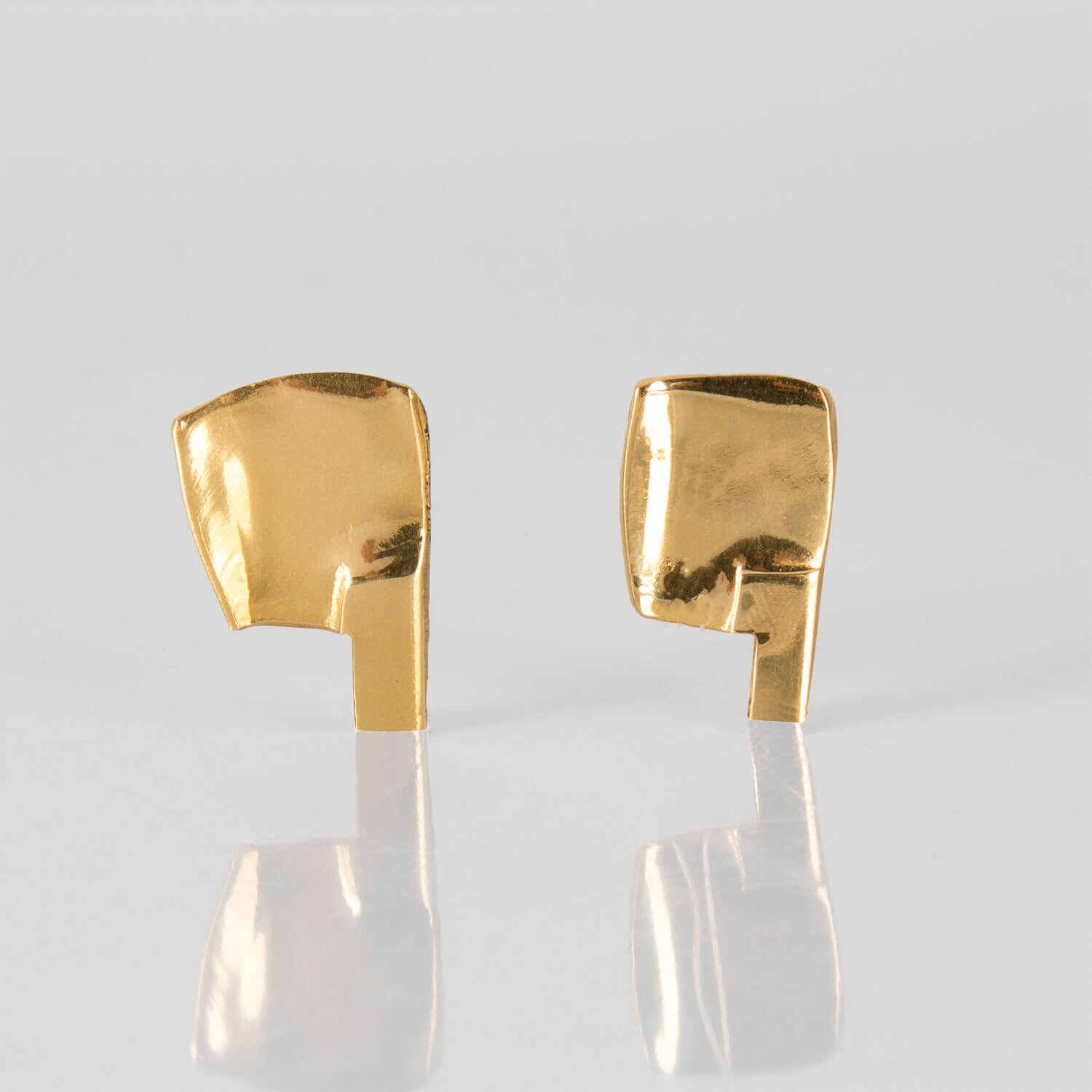 LEFT B, EARRINGS, 24K GOLD PLATED, HIGH, WEB
