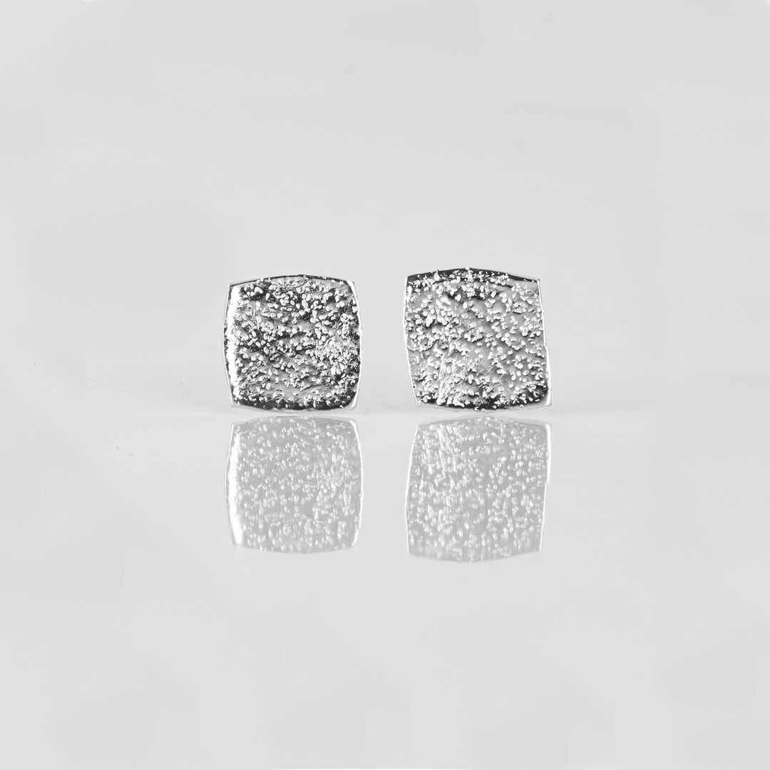 NO LEFT SQUARE, EARRINGS, SILVER, LOW