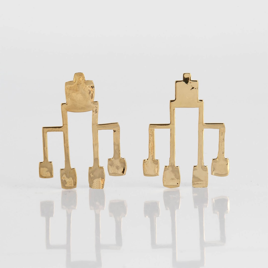 CROON FIFTANT, EARRINGS, BRASS, FRONT, WEB
