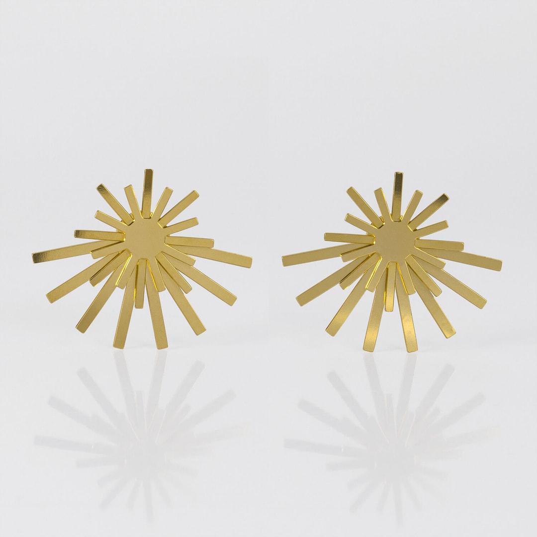 STARR, EARRINGS, BRASS, FRONT, WEB