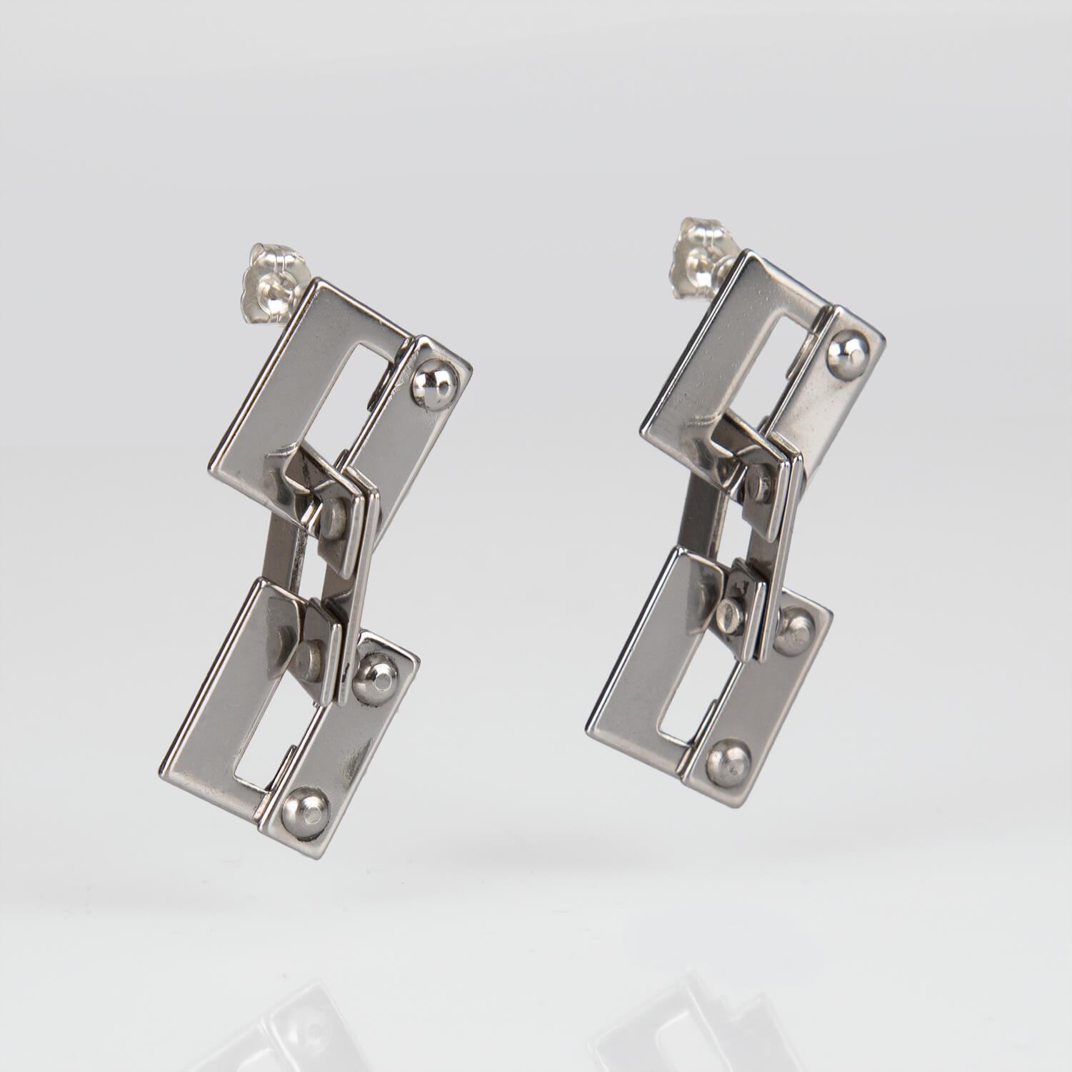 UNI SWITCH, EARRINGS, STAINLESS STEEL, SIDE, WEB