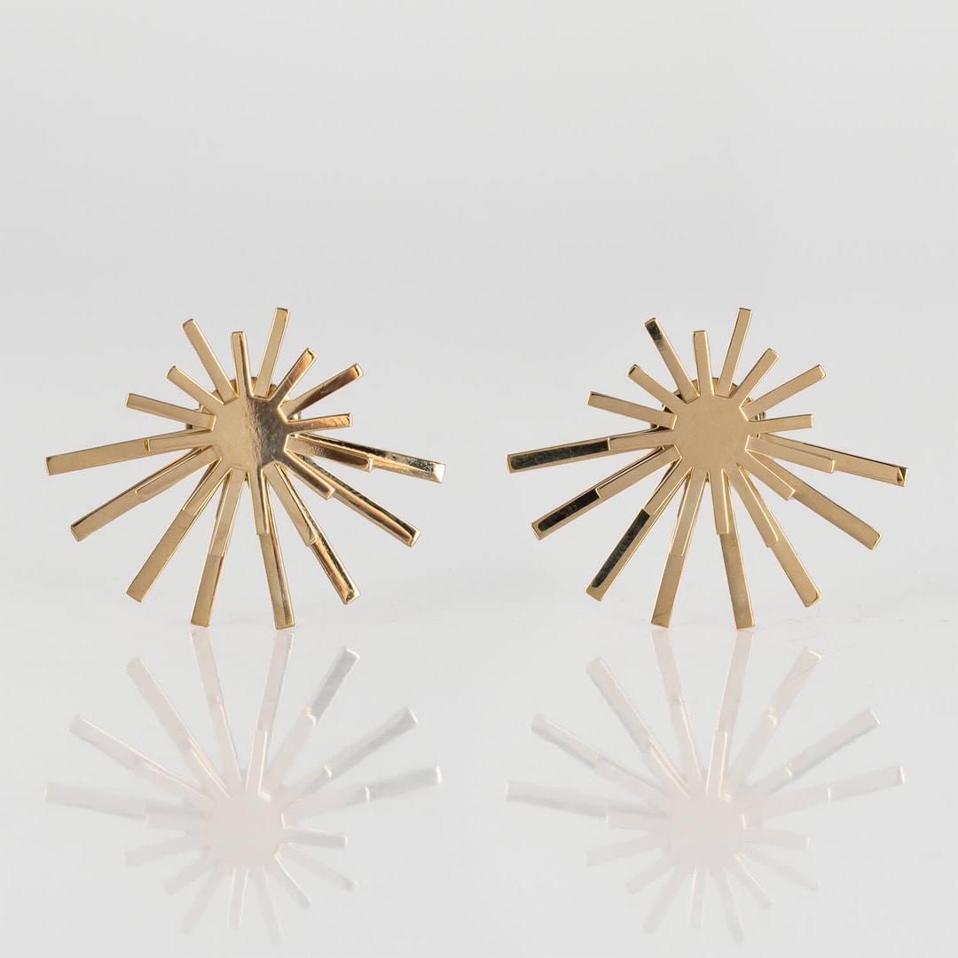 STARR , EARRINGS , SOLID GOLD , FRONT , WEB