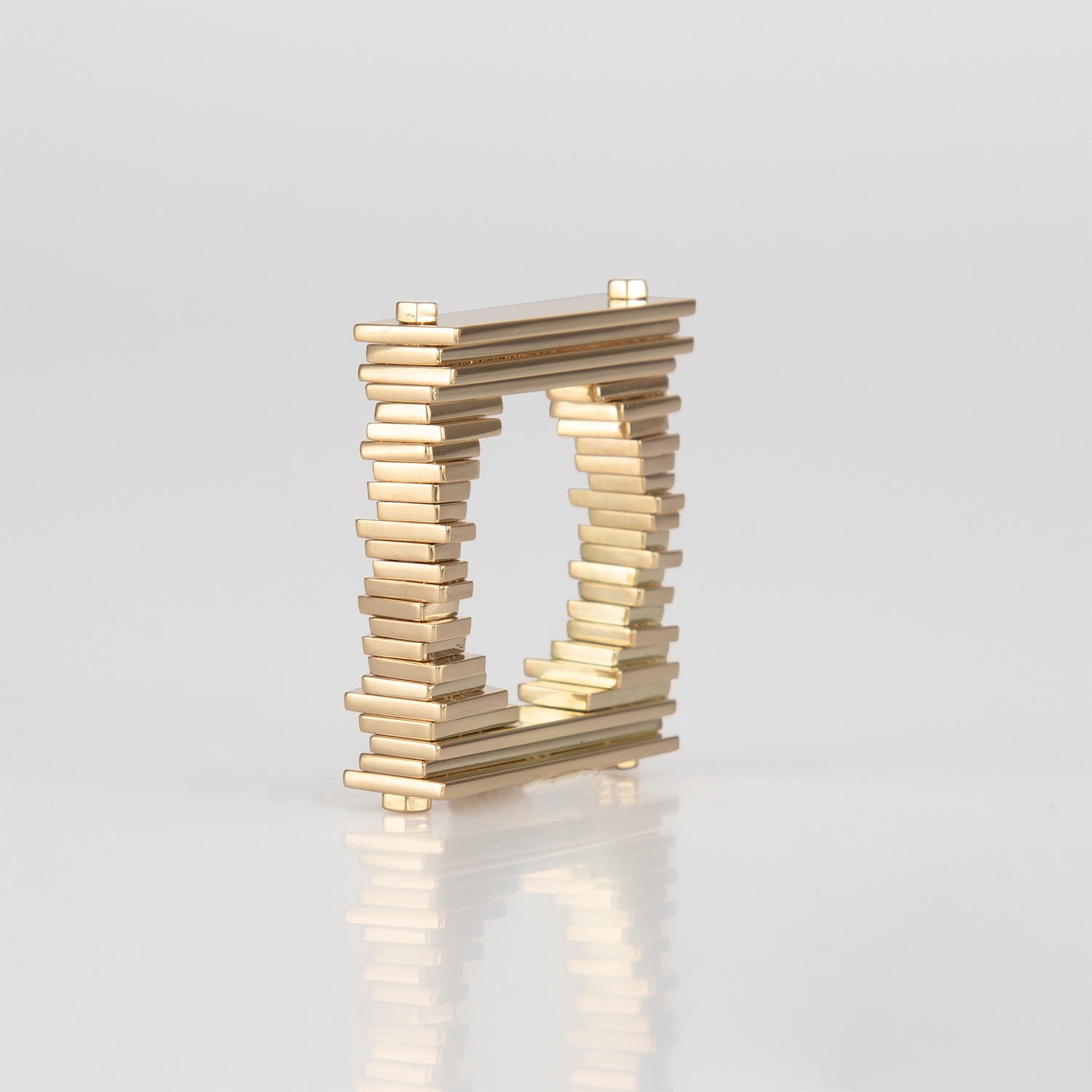 STACK, RING, 14K GOLD PLATED, SIDE, WEB