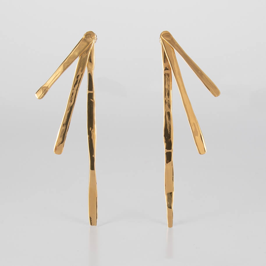 OLONG , MIRROR3 , EARRINGS , FRONT , BRASS
