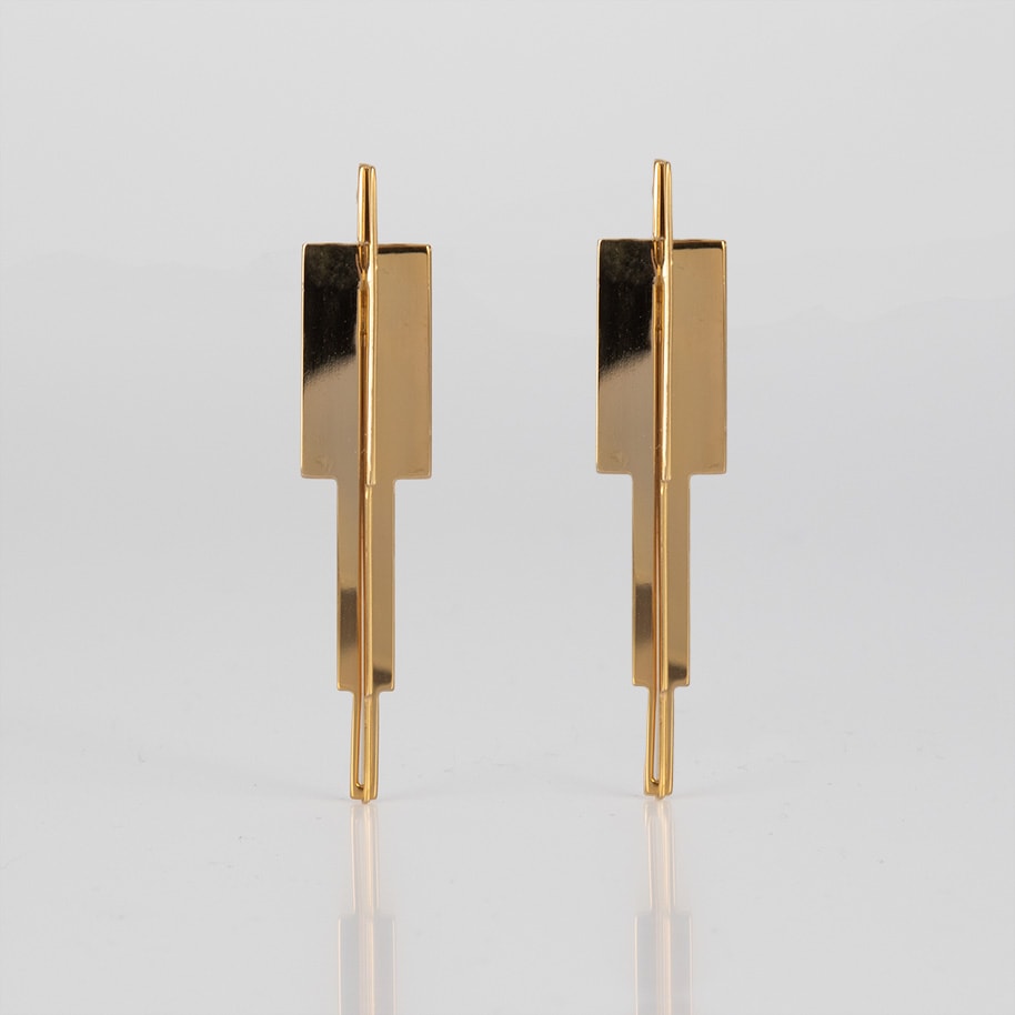 CROSS , ICICLE , EARRINGS , FRONT , 24KRTGP , LOW