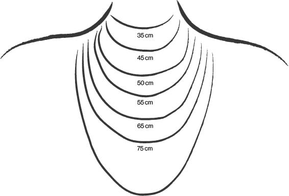 ketting , afmetingen , tekening