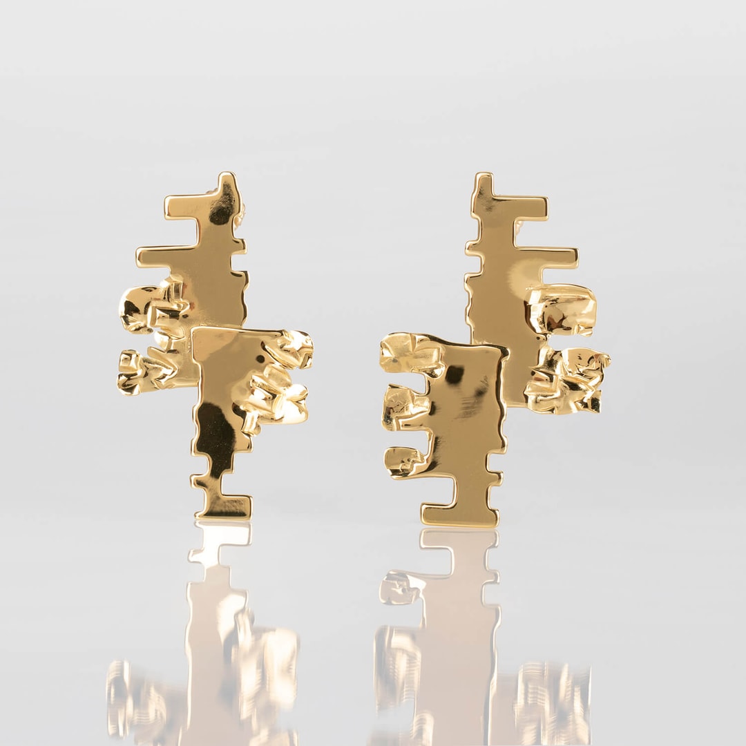 STARR, FLOWER, EARRINGS, FRONT, 24KRTGP, WEB