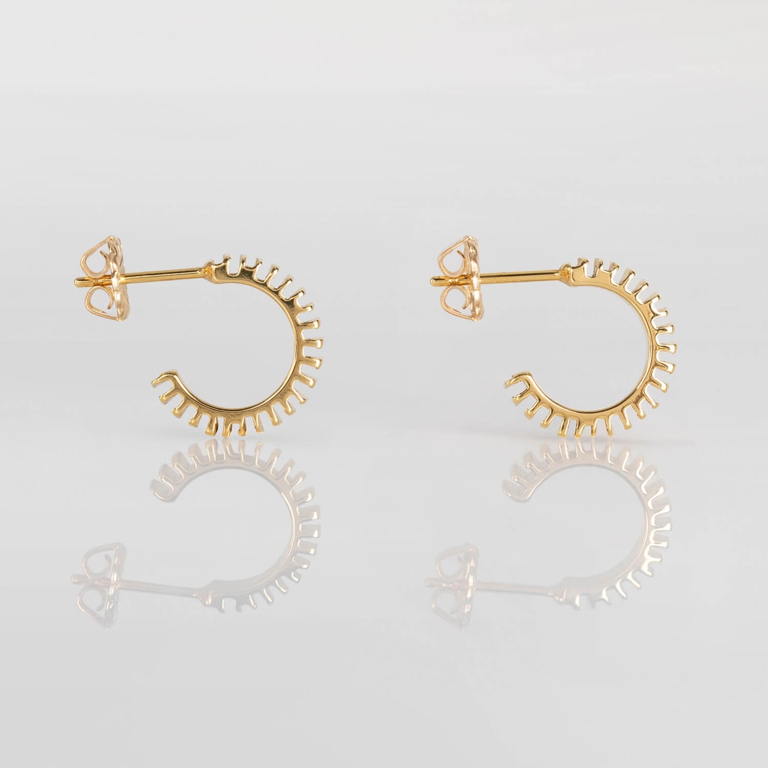 STARR, RIB, EARRINGS, SIDE, 24KRTGP, WEB