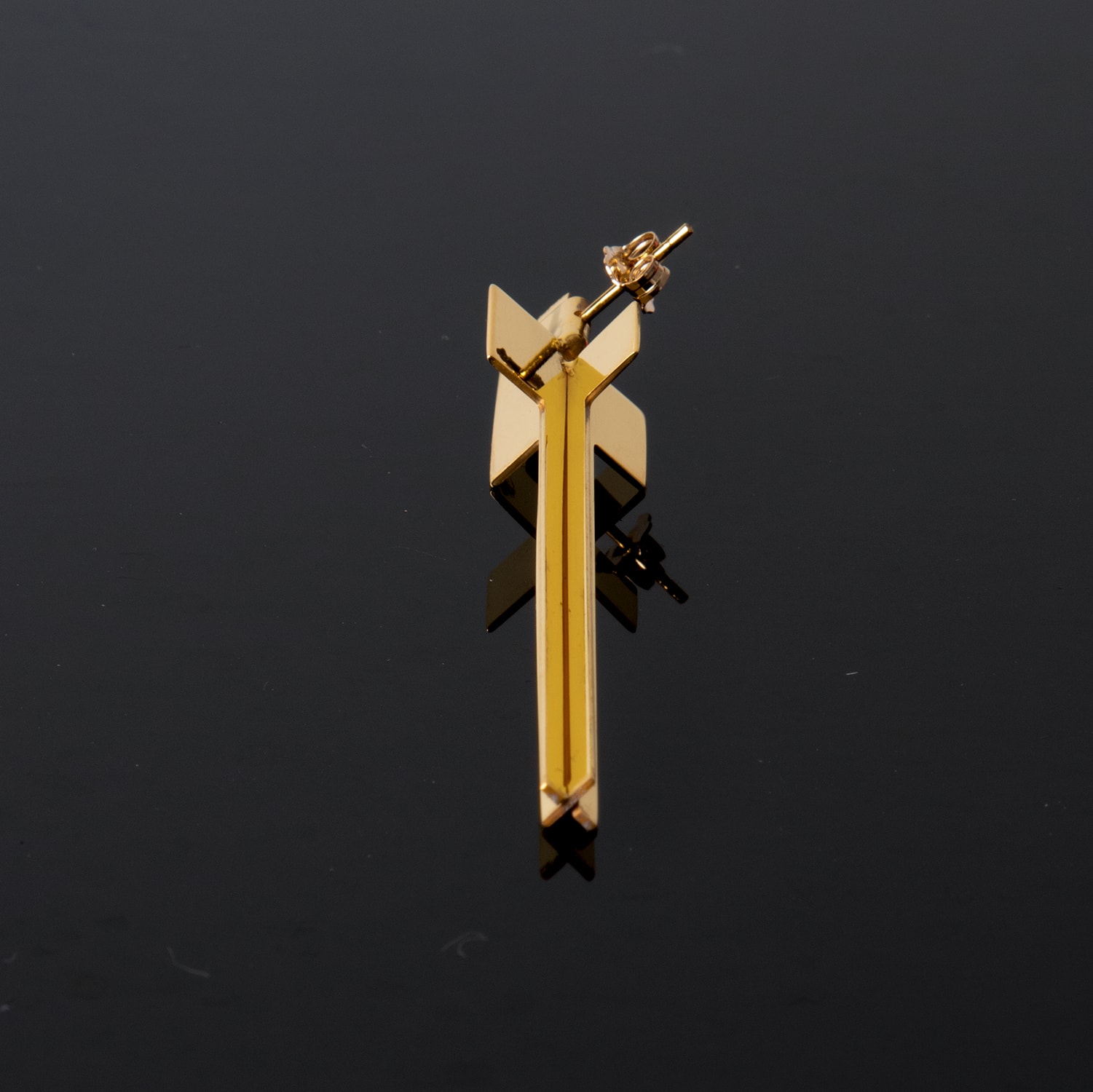 CROSS CROSS, EARRINGS, 24K GOLD PLATED, BLACK, WEB