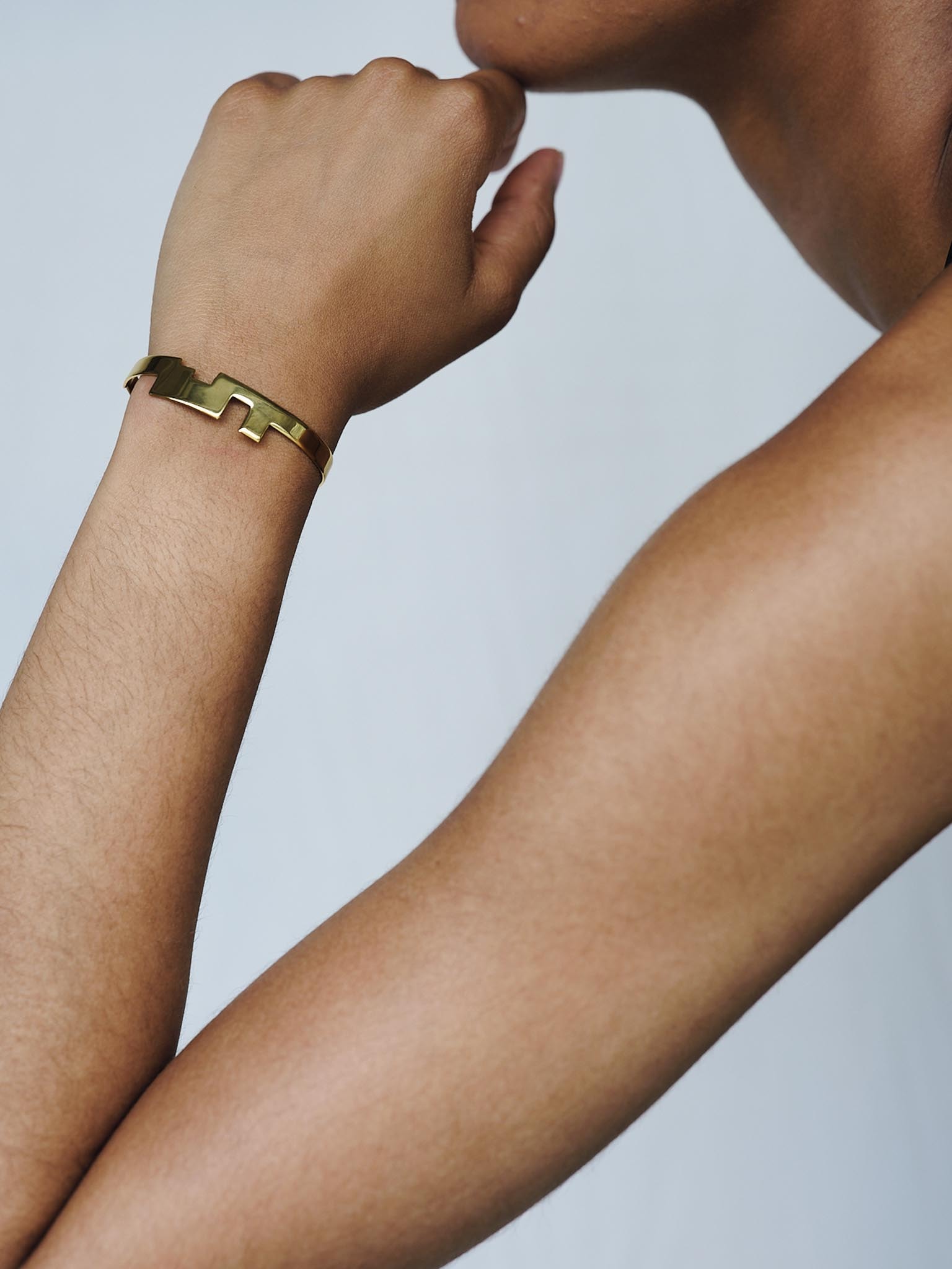 left square sk , bracelet , 24k gold plated