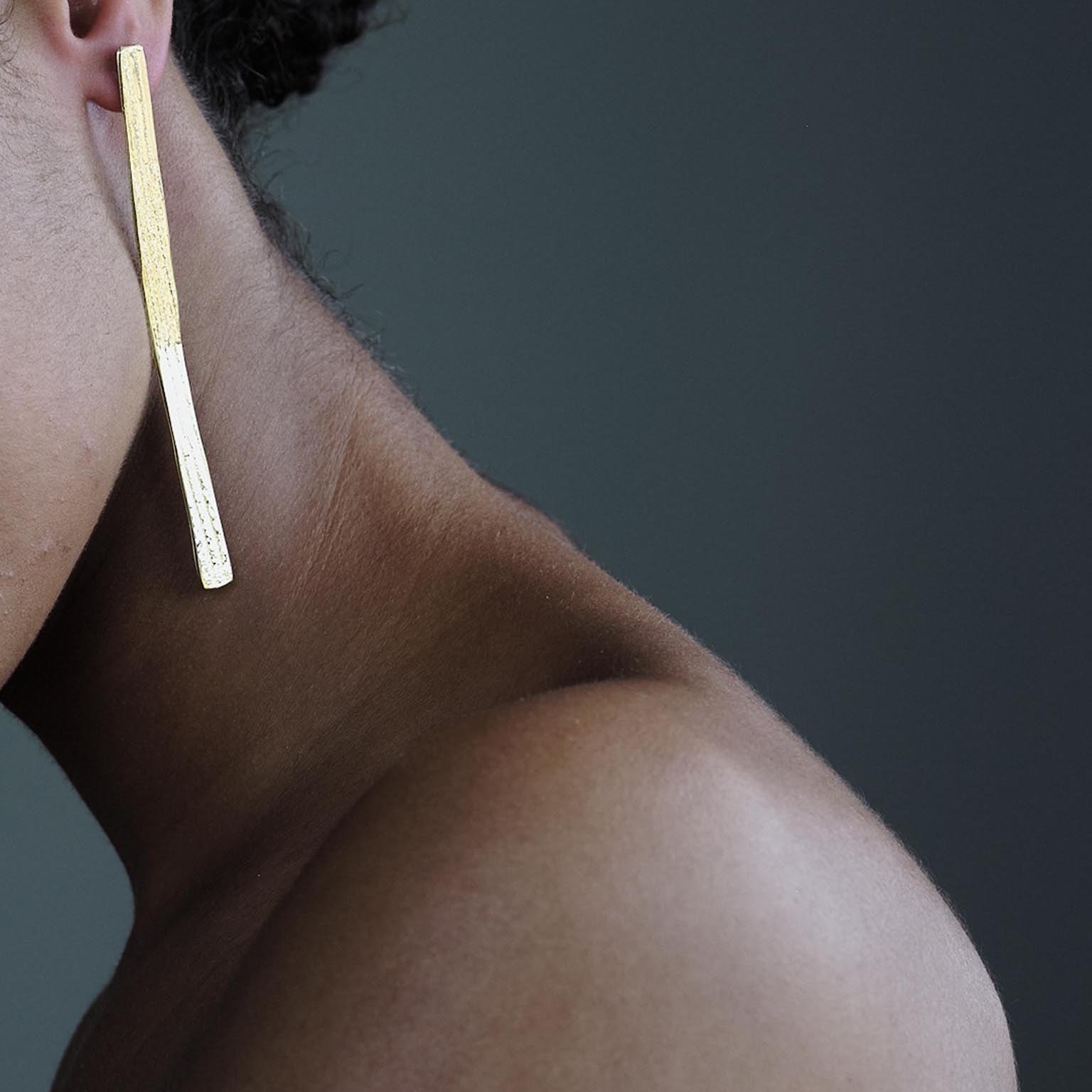 olong olong , earrings , 24k plated gold