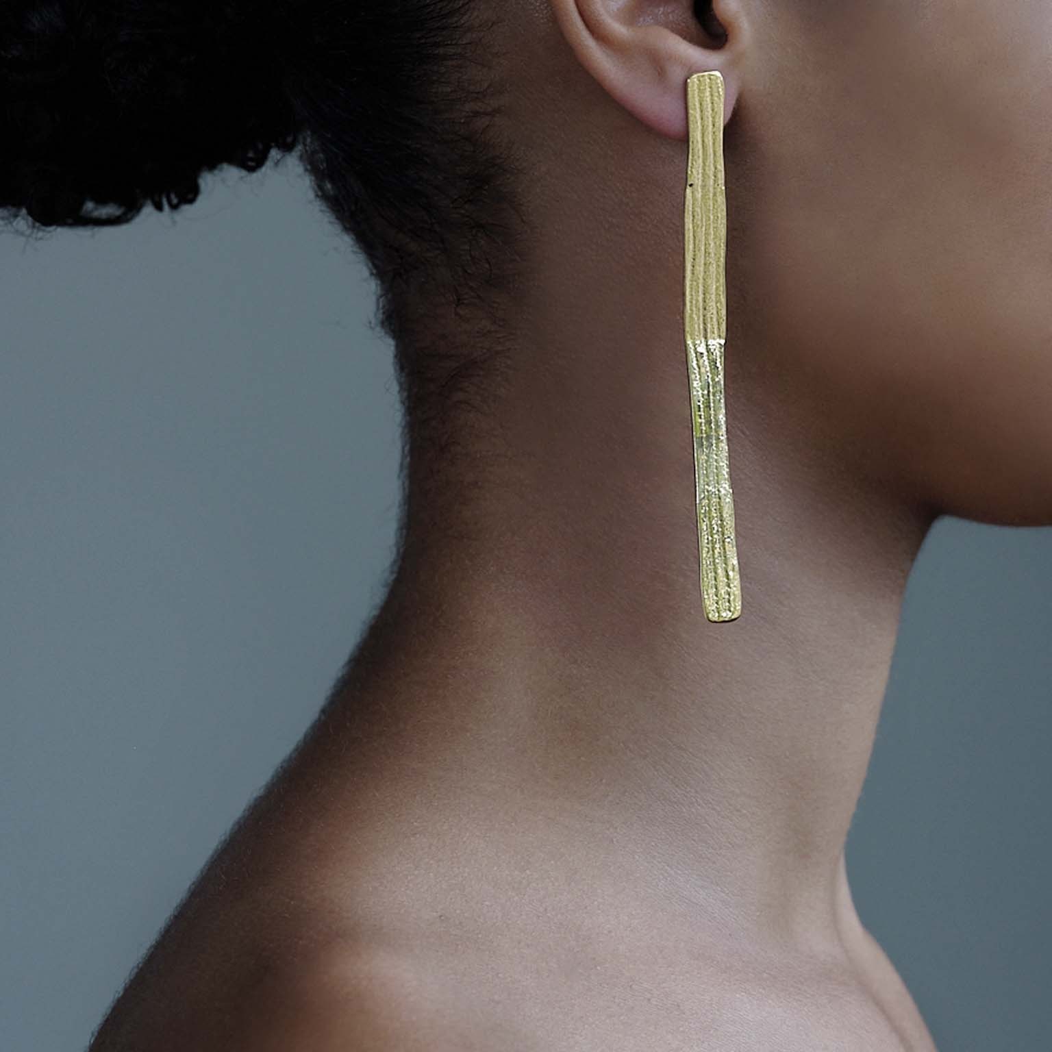olong olong , earrings , 24k plated gold
