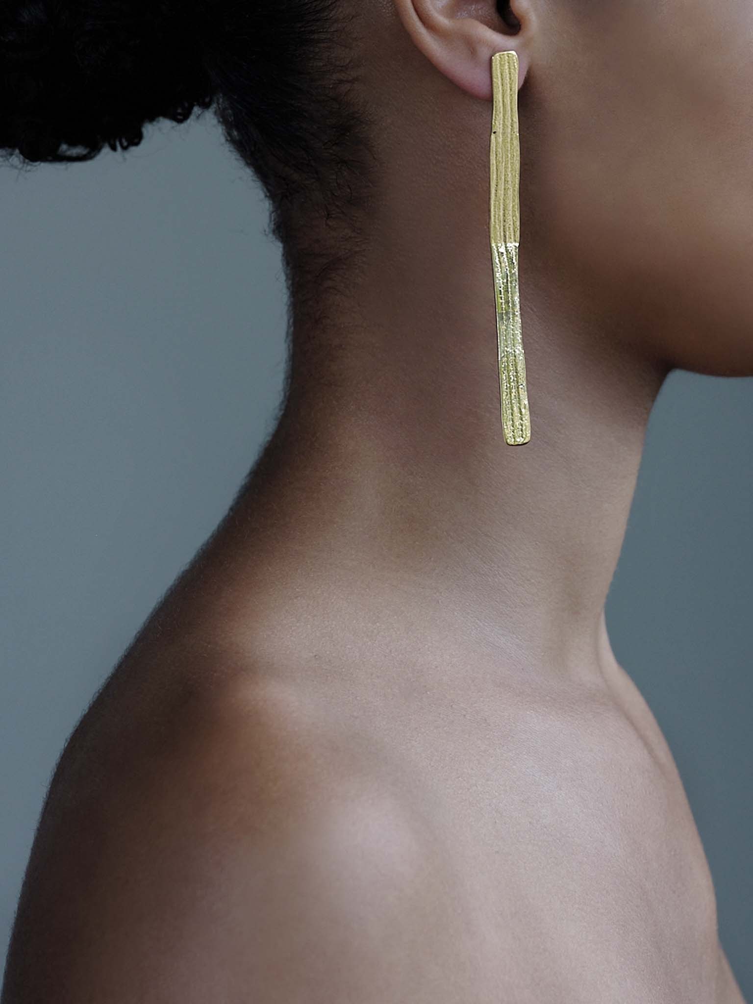 olong olong , earrings , 24k plated gold