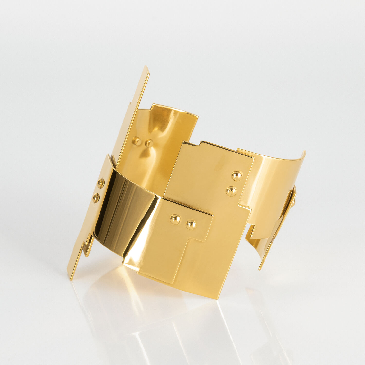 LEFT DAISY SK, BRACELET, 24K GOLD PLATED, FRONT, WEB