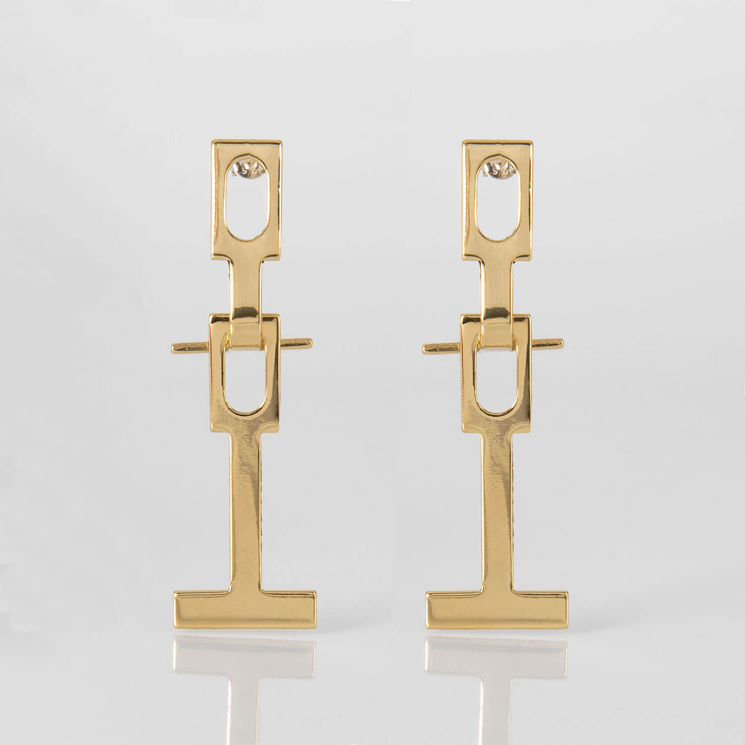 LEFT DAISY, EARRINGS, BRASS, WEB