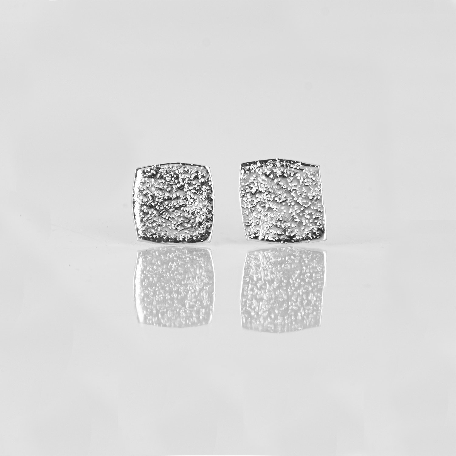 NO LEFT SQUARE, EARRINGS, SILVER, LOW