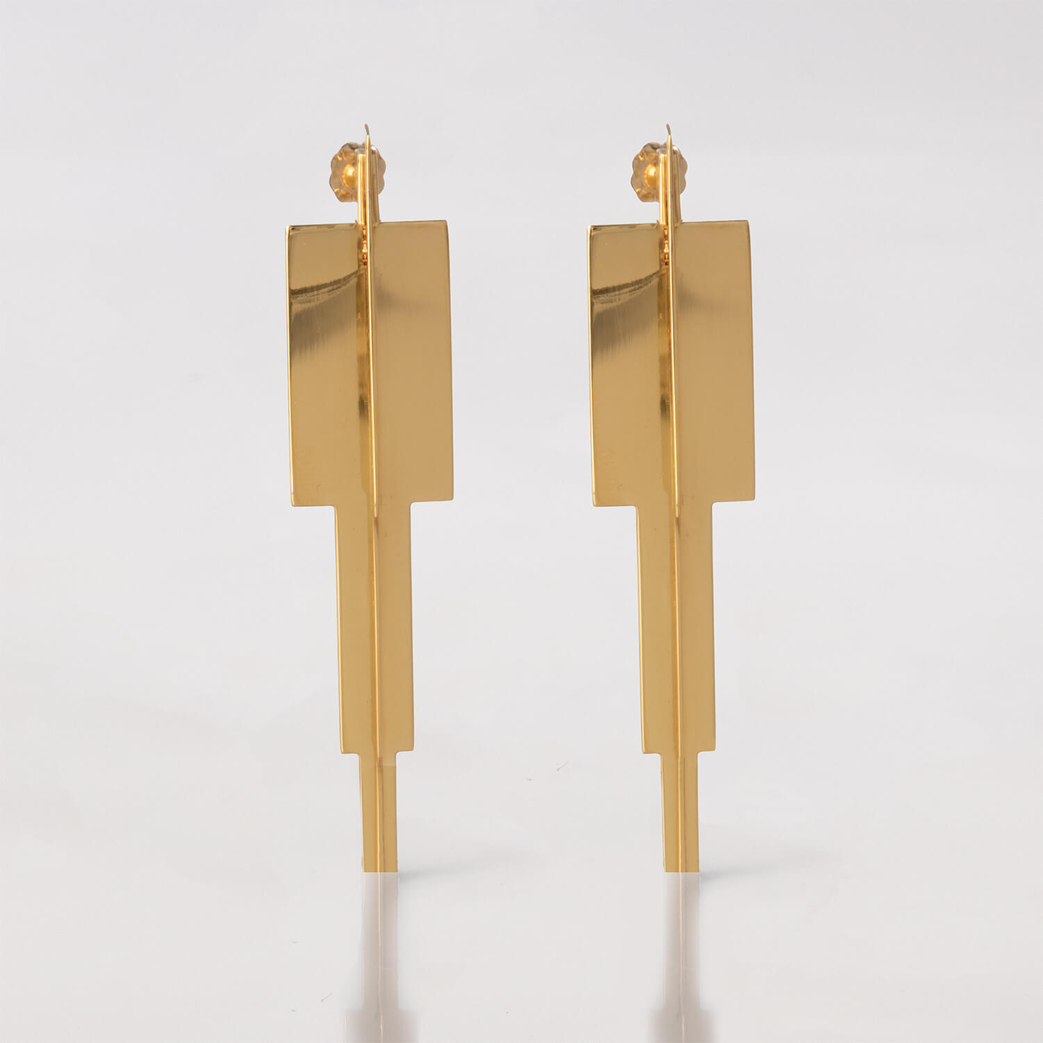 cross icicle, earrings, 24k gold plated, web