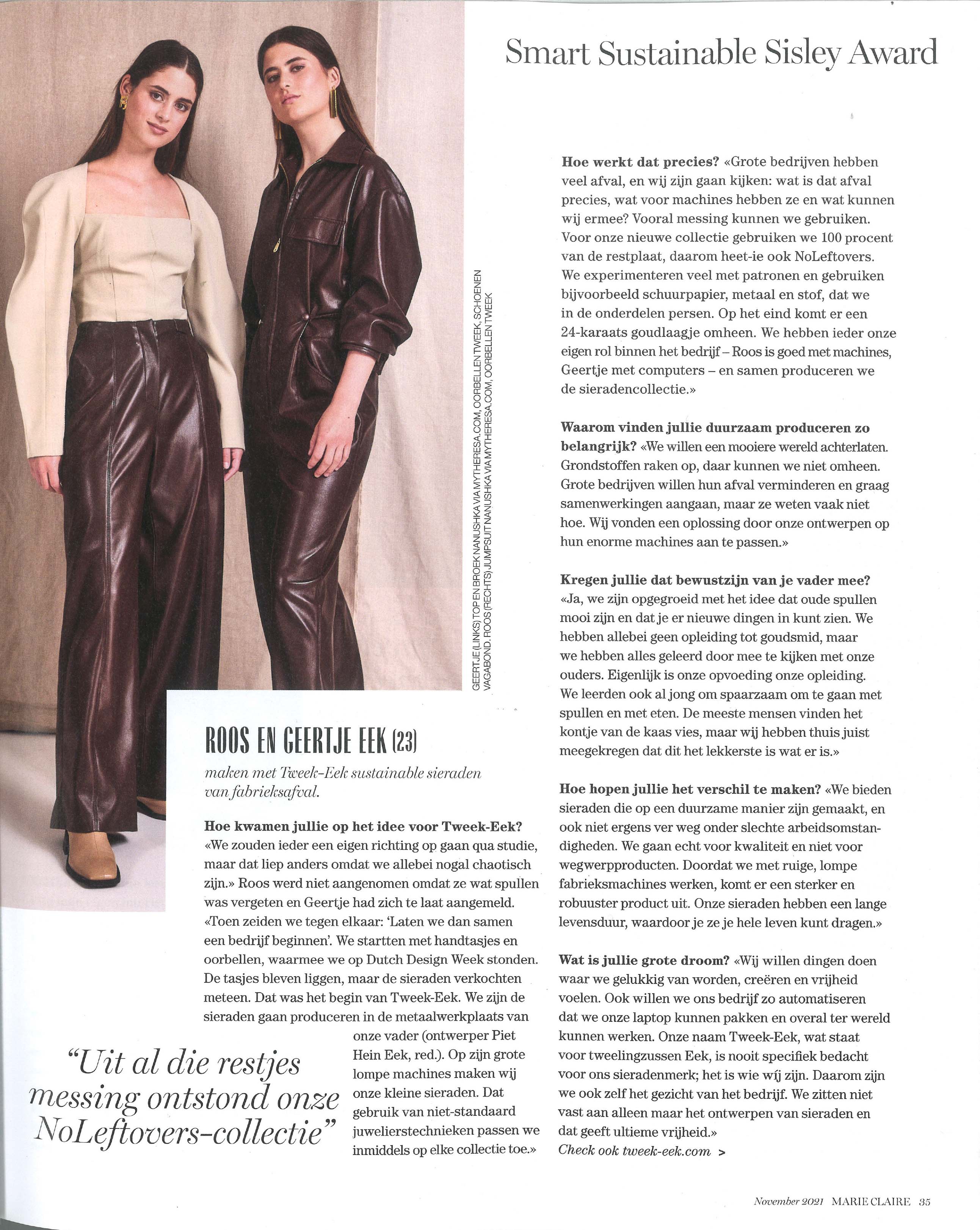 Marie Claire, oktober 2021, interview