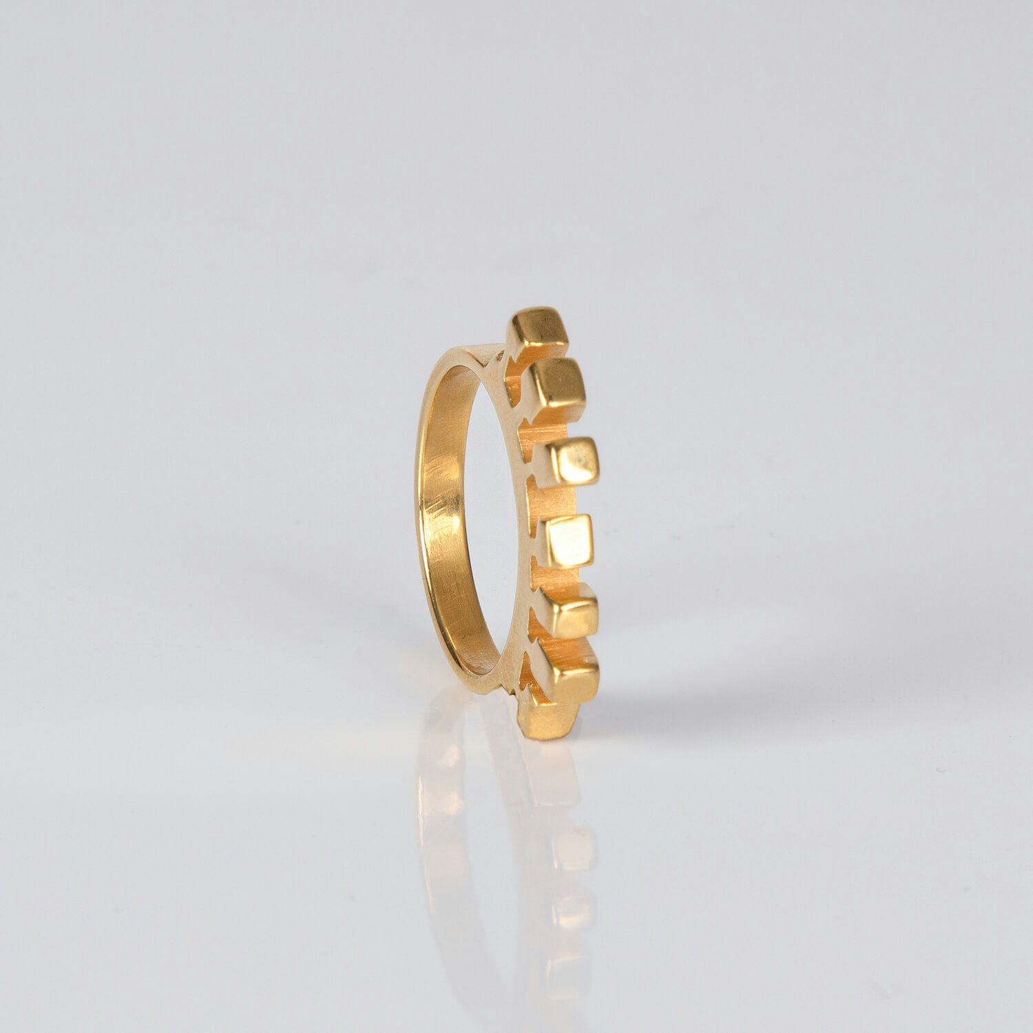 CROONKE, RING, 24K GOLD PLATED, SIDE, LOW
