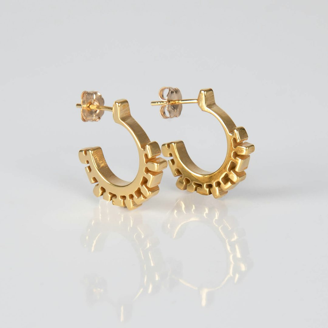 croontjes, earrings, 24k gold plated, low