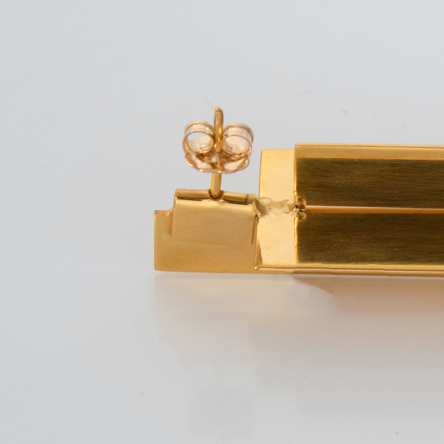cross square, earrings, 24k gold plated, detail, web