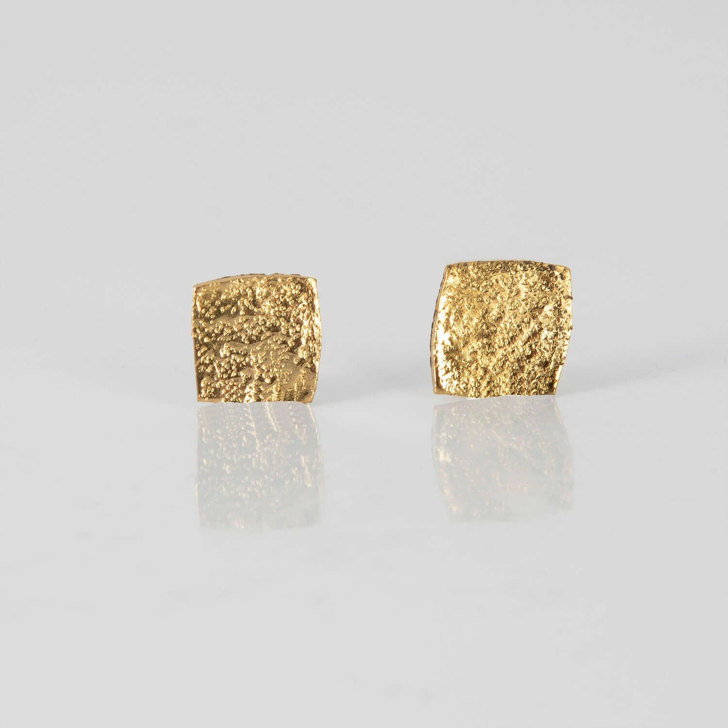 NO LEFT SQUARE, EARRINGS, 24K GOLD PLATED, WEB