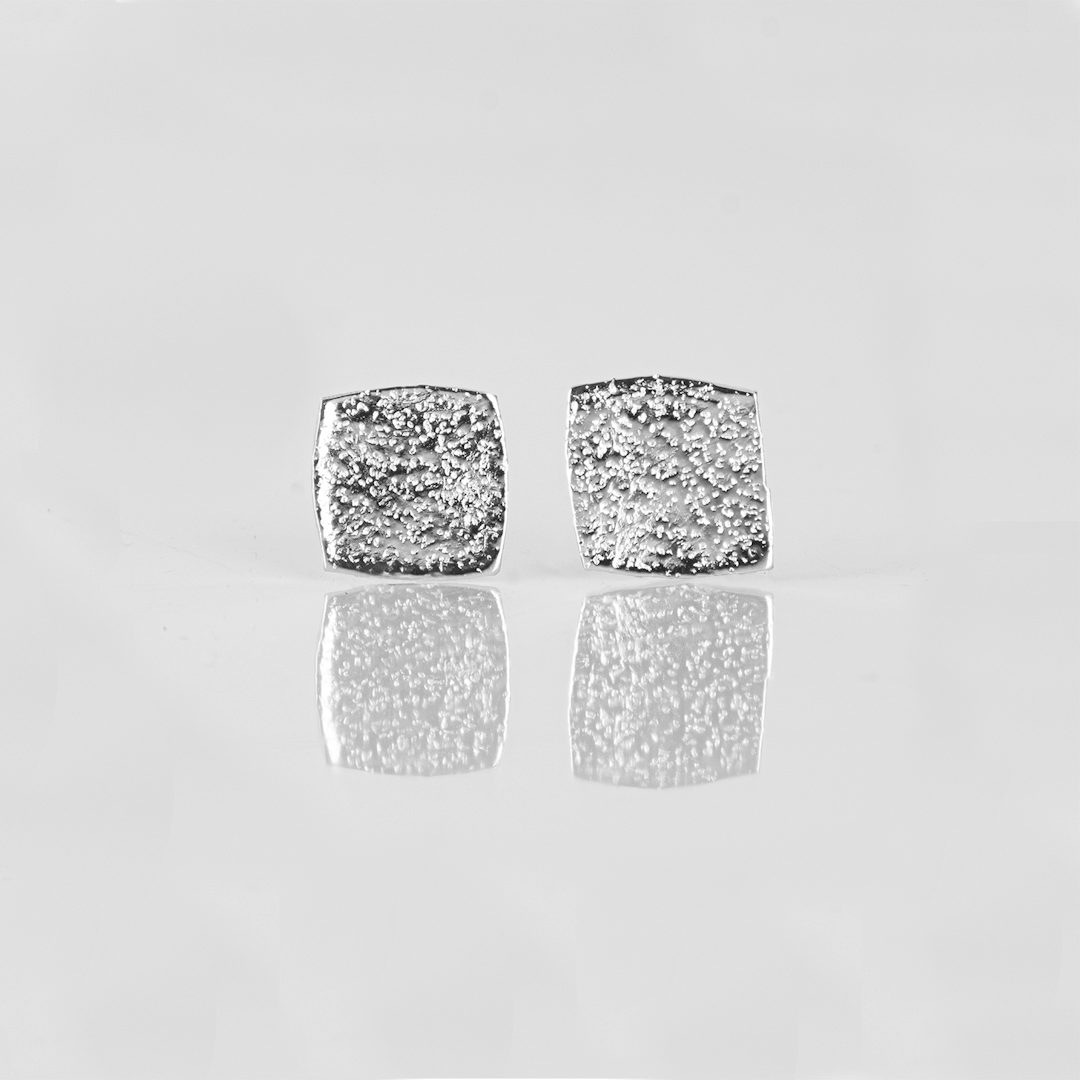 NO LEFT SQUARE, EARRINGS, SILVER, LOW