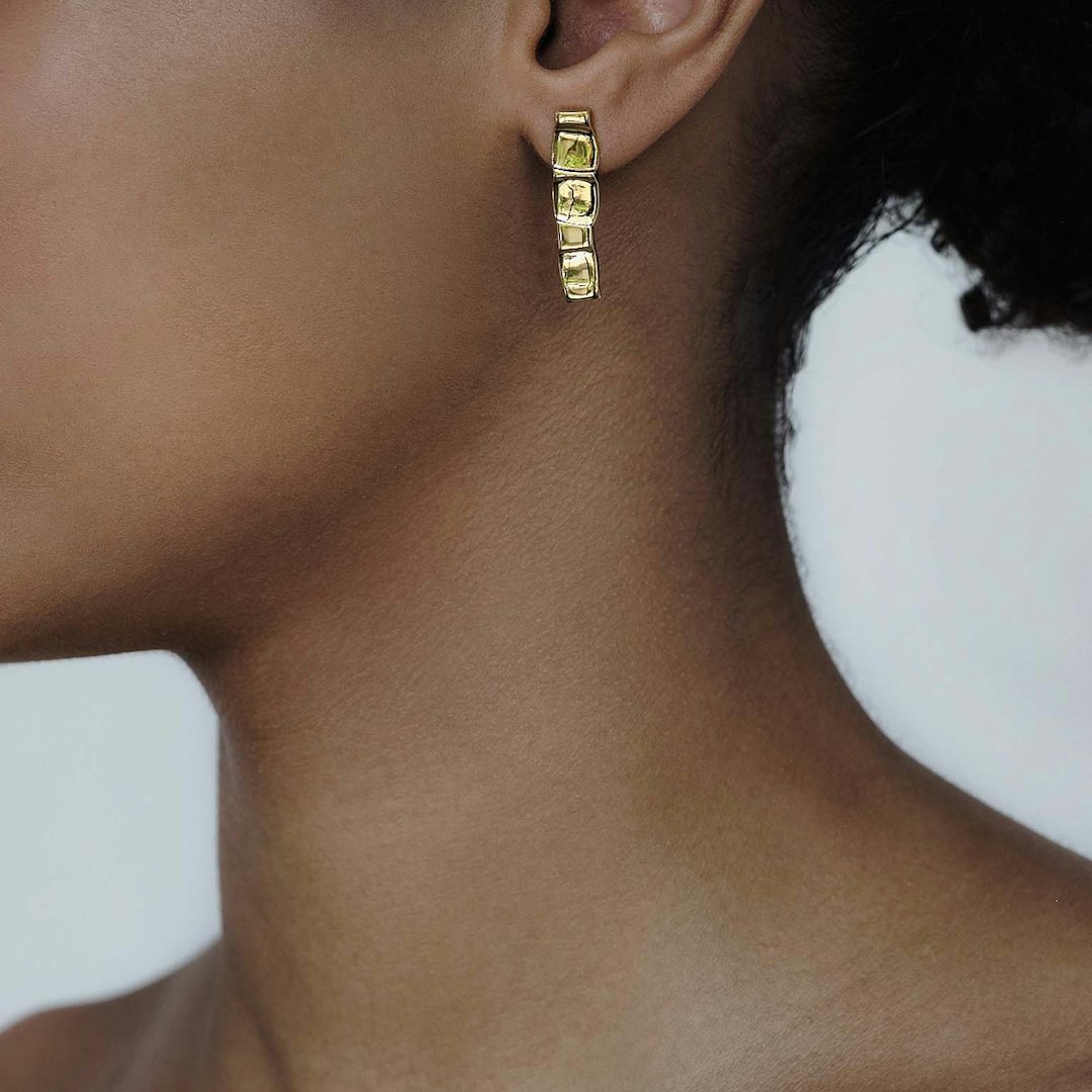 olong ark , earrings, 24k gold plated