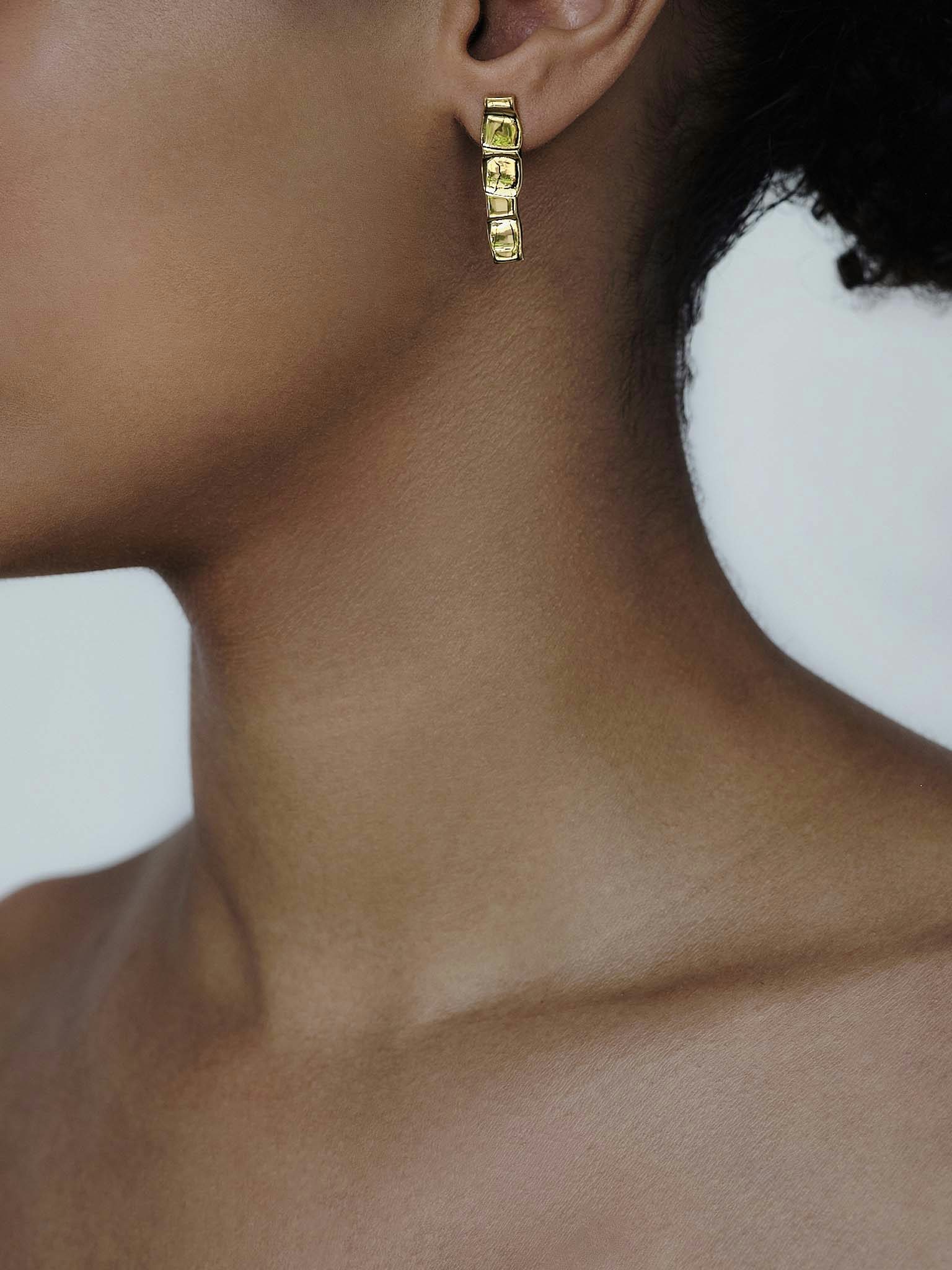 olong ark , earrings , 24k gold plated