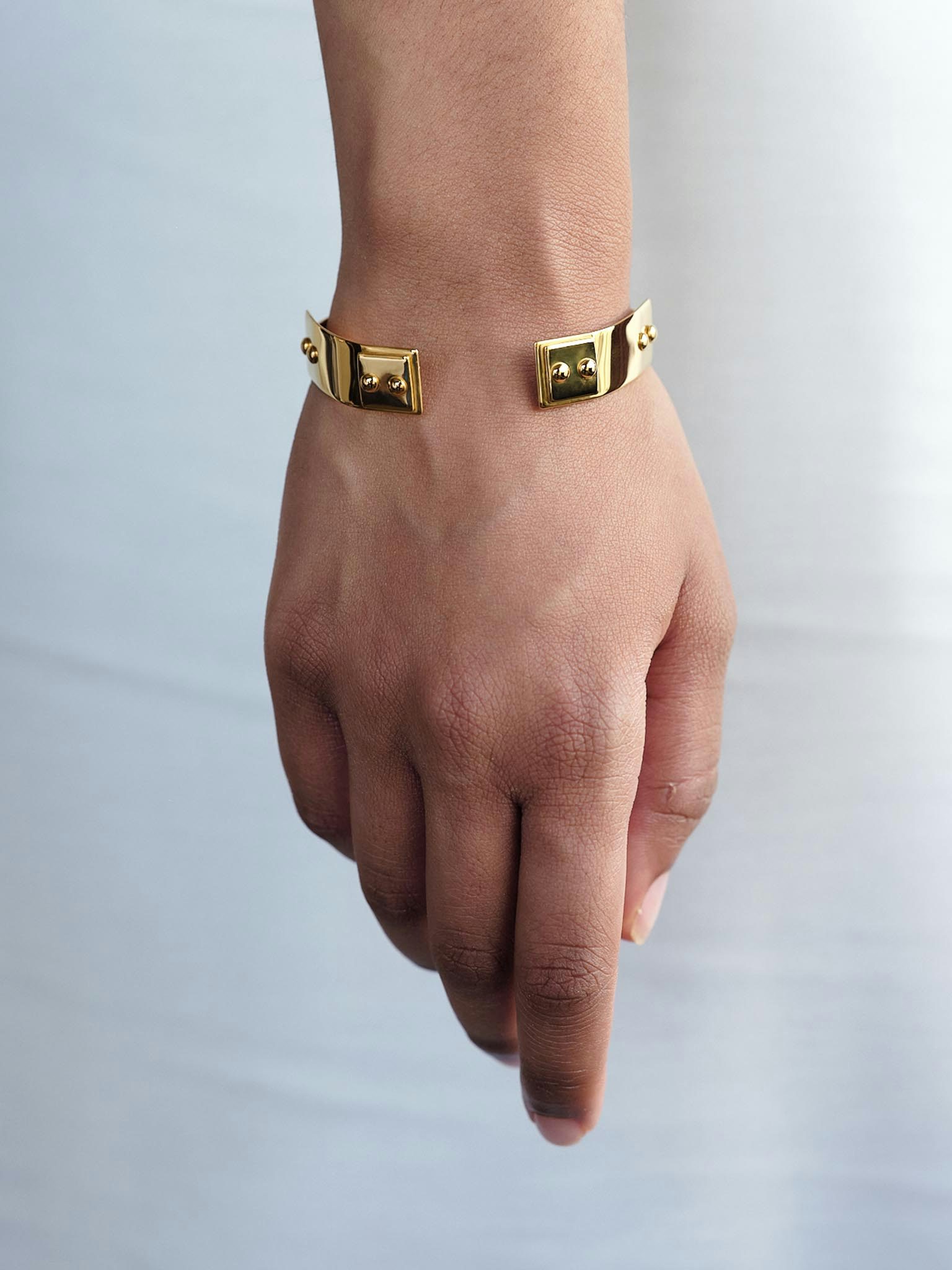 left squarepop , bracelet , 24k gold plated