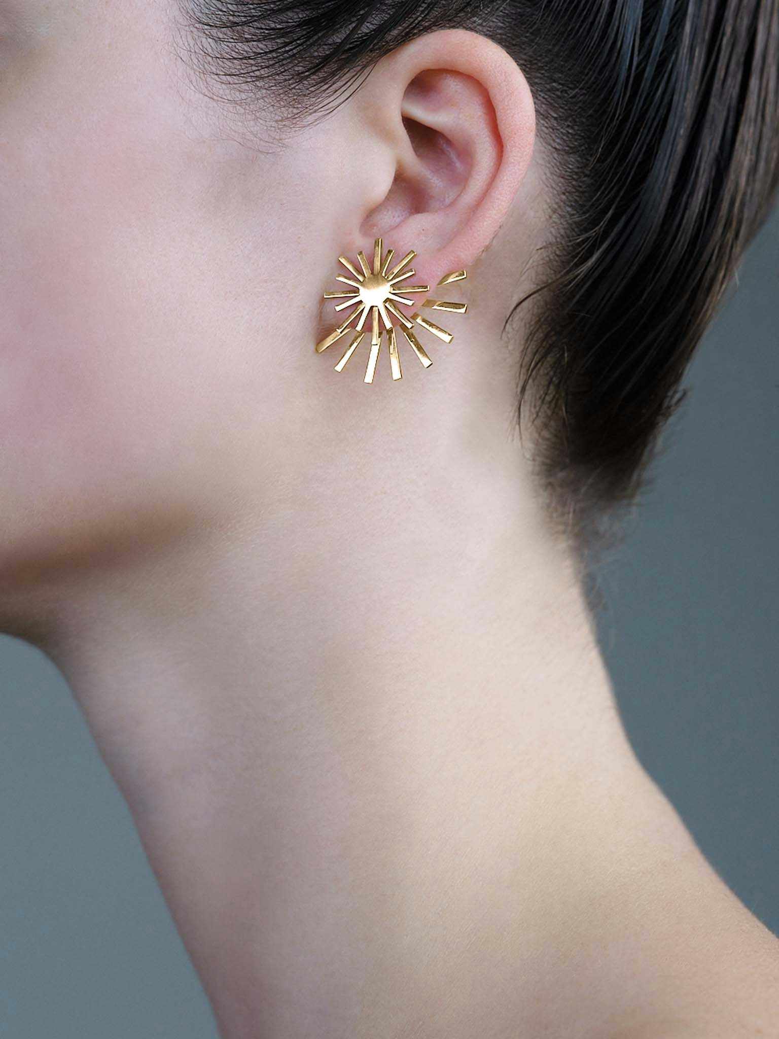 starr , earrings , 24k gold plated