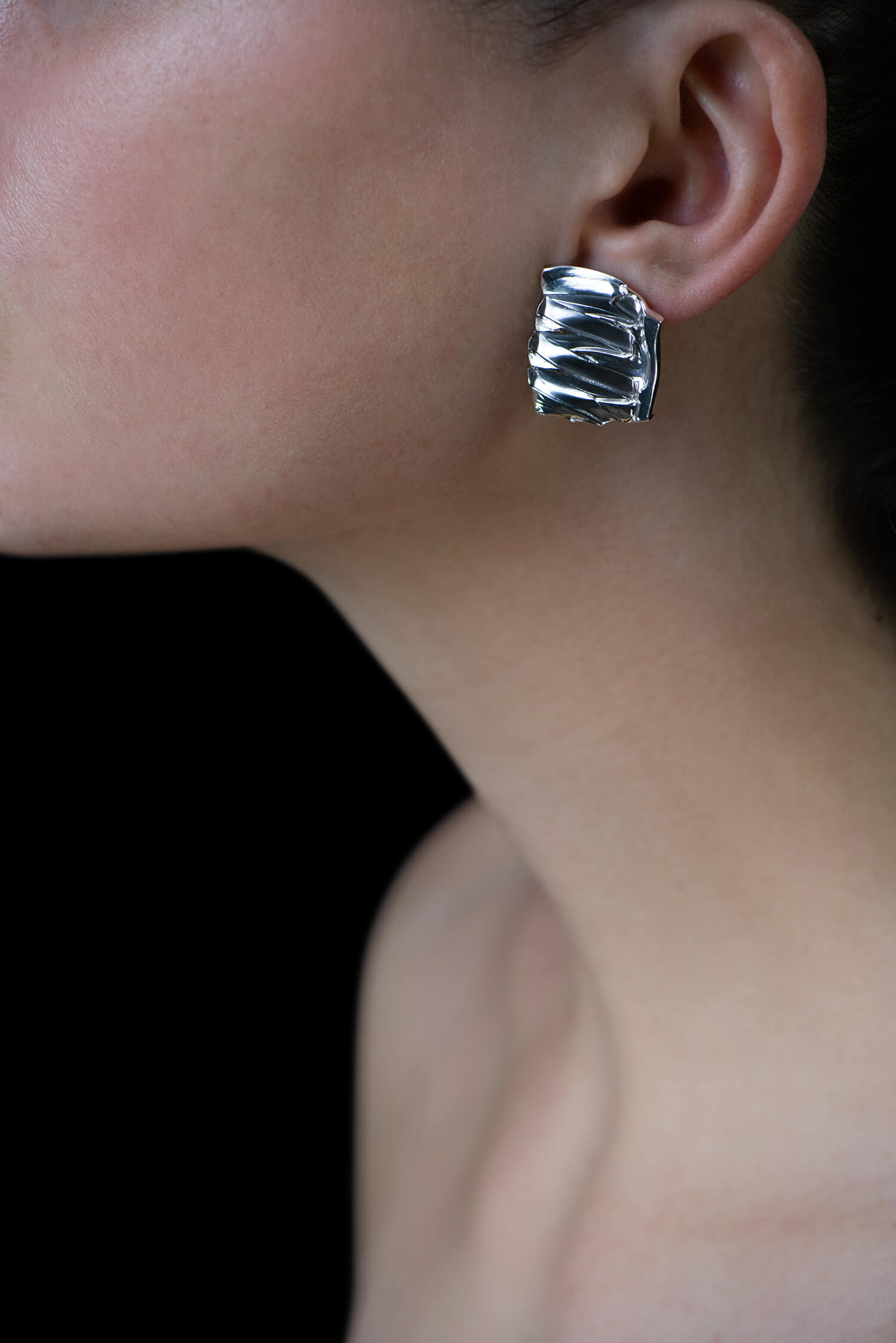 CRAY,WEAVESQUARE,EARRINGS,BODY,SILVER,WEB