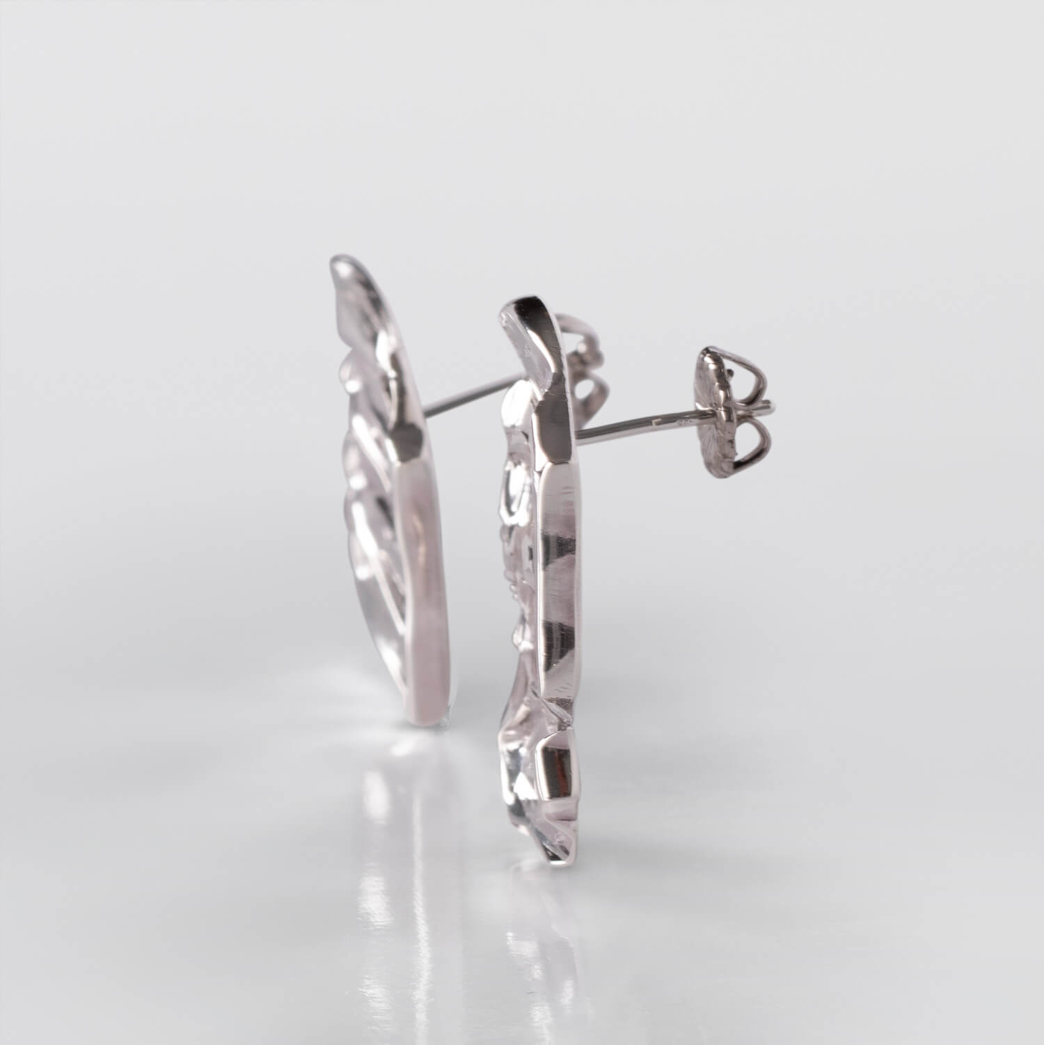CRAY,WEAVESQUARE,EARRINGS,FREE,SILVER,WEB