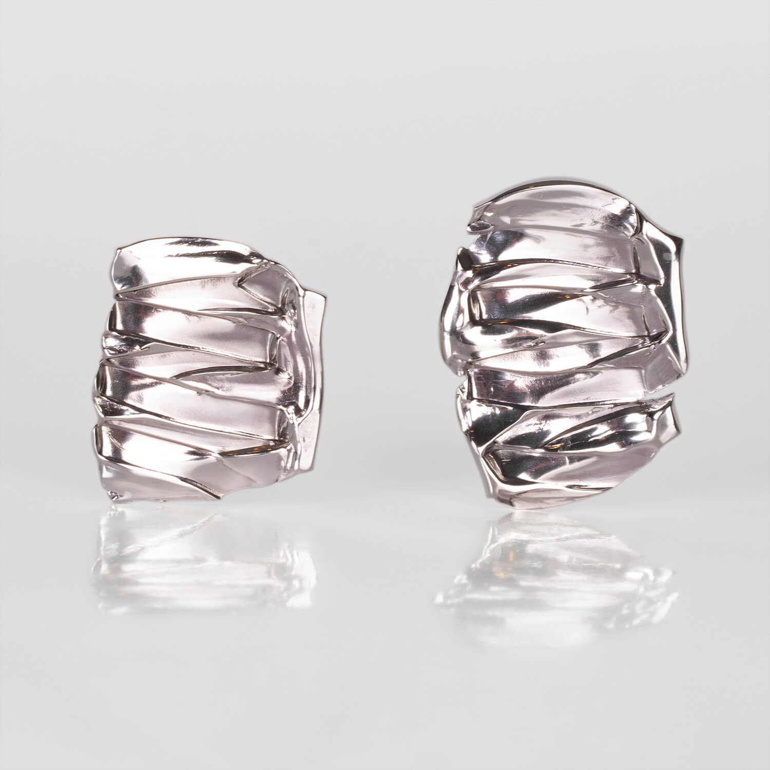 CRAY,WEAVESQUARE,EARRINGS,FREE,SILVER,WEB