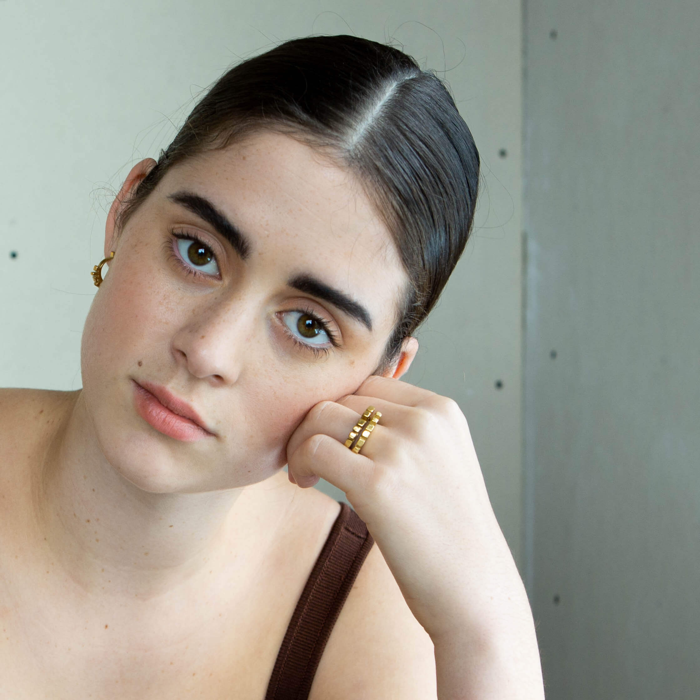 CROONKE, RING, 24K GOLD PLATED, CAMPAGNE, WEB