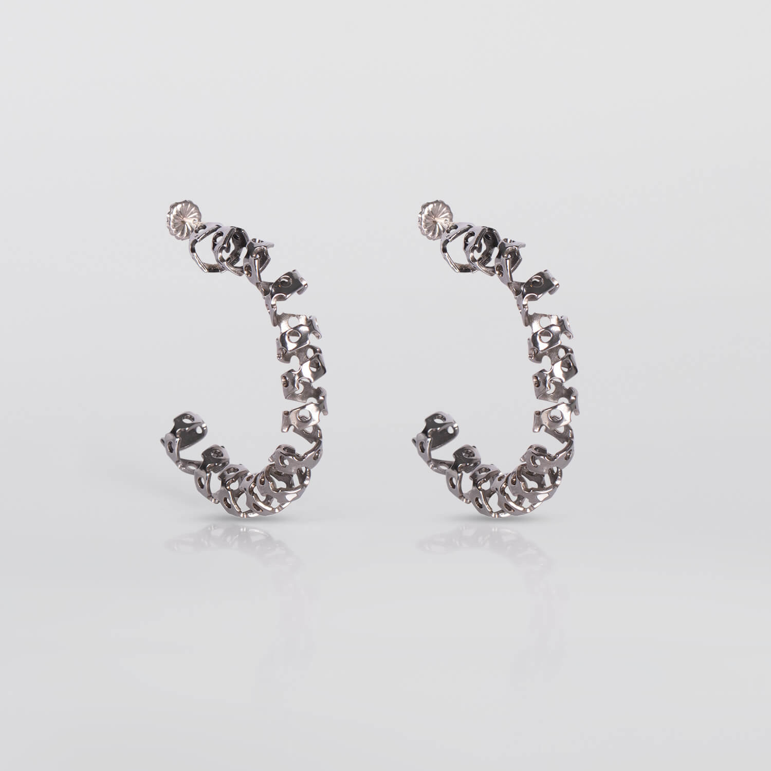 GRAY,CIRCLEROUCH,EARRINGS,FREE,SILVER,WEB