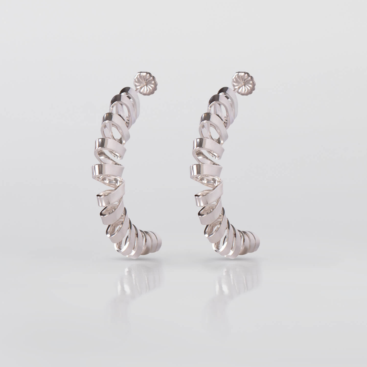 GRAY,CIRCLE,EARRINGS,FREE,SILVER,2,WEB