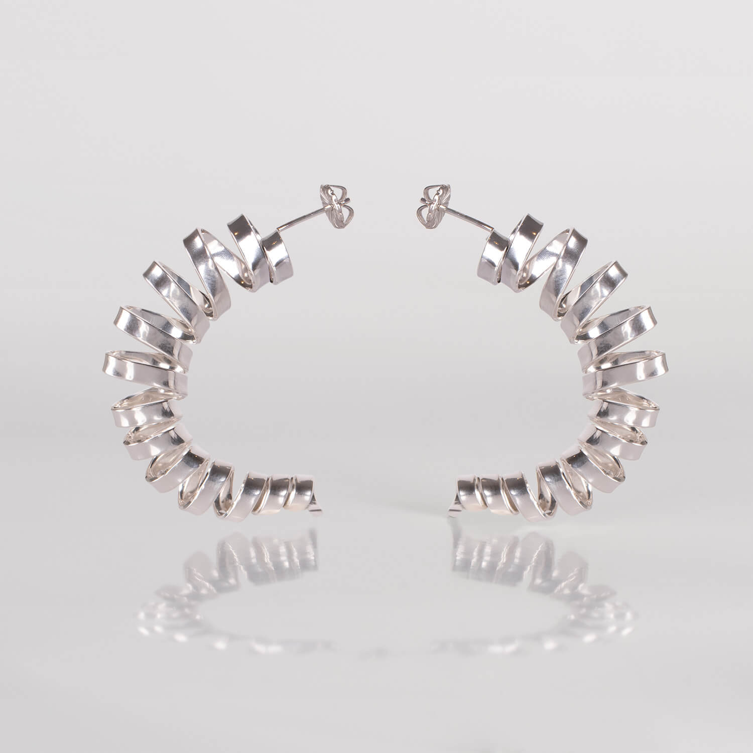GRAY,CIRCLE,EARRINGS,FREE,SILVER,WEB