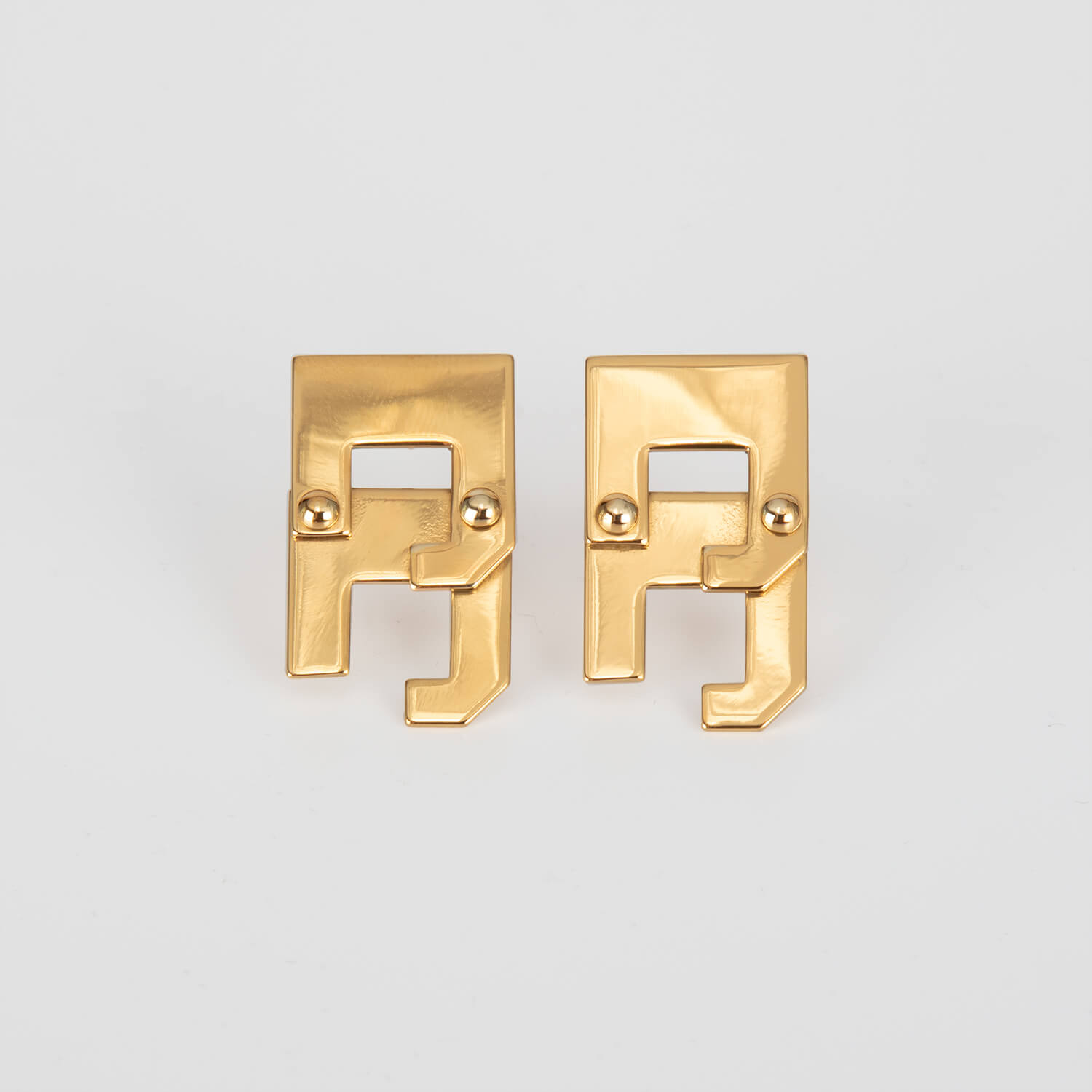 NO LEFT EGYPT A, EARRINGS, 24K GOLD PLATED, FRONT, WEB