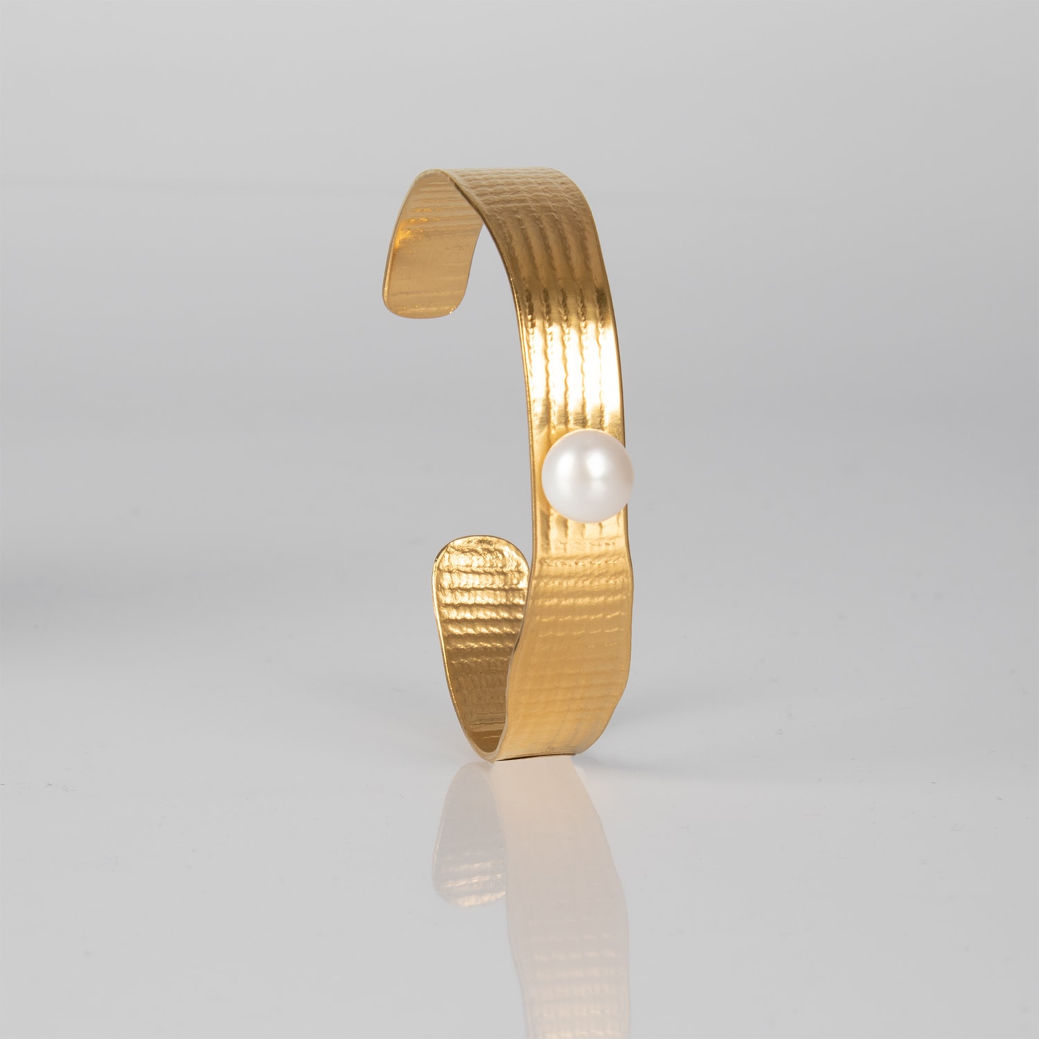 OLONG + PEARL, BRACELET, 24K GOLD PLATED, SIDE, WEB