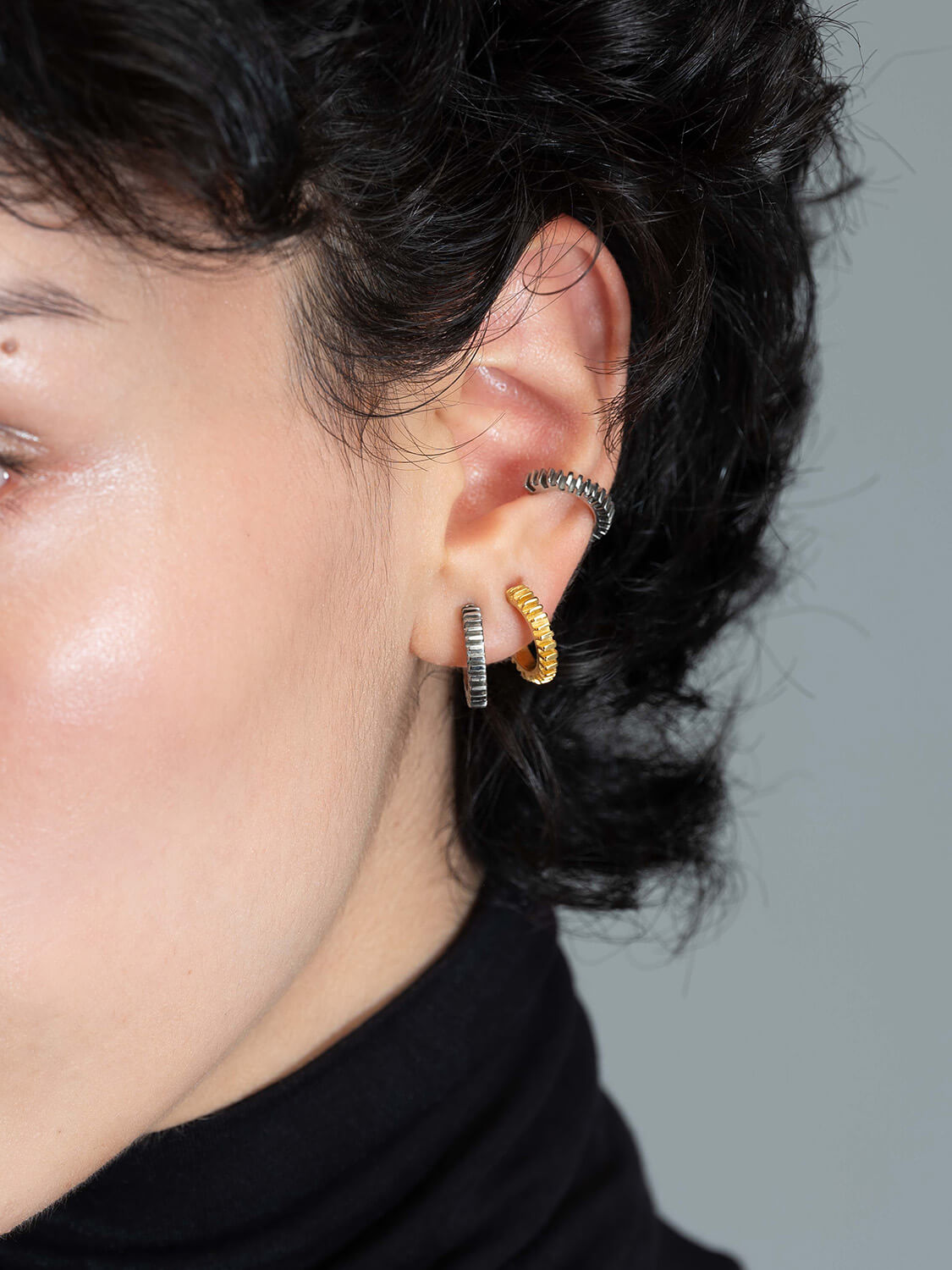 Starr, Rib, Earrings, Body, StainlessSteel, WEB