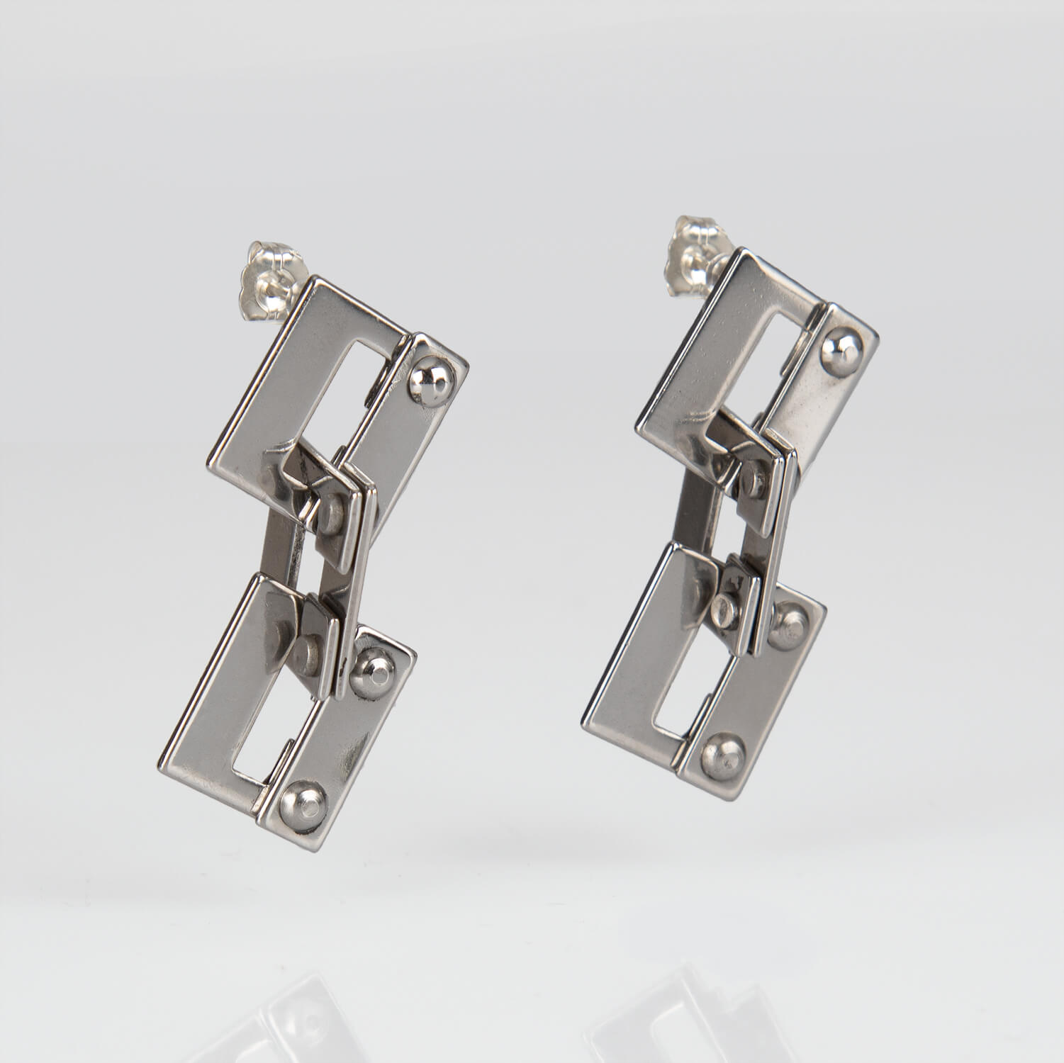 UNI SWITCH, EARRINGS, STAINLESS STEEL, SIDE, WEB